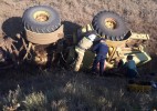 В Таскалинском районе ЗКО опрокинулся трактор К-700