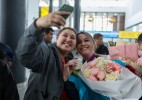 В столичный аэропорт прибыл борт с признанной серебряным призером Лондонской Олимпиады Анной Нурмухамбетовой