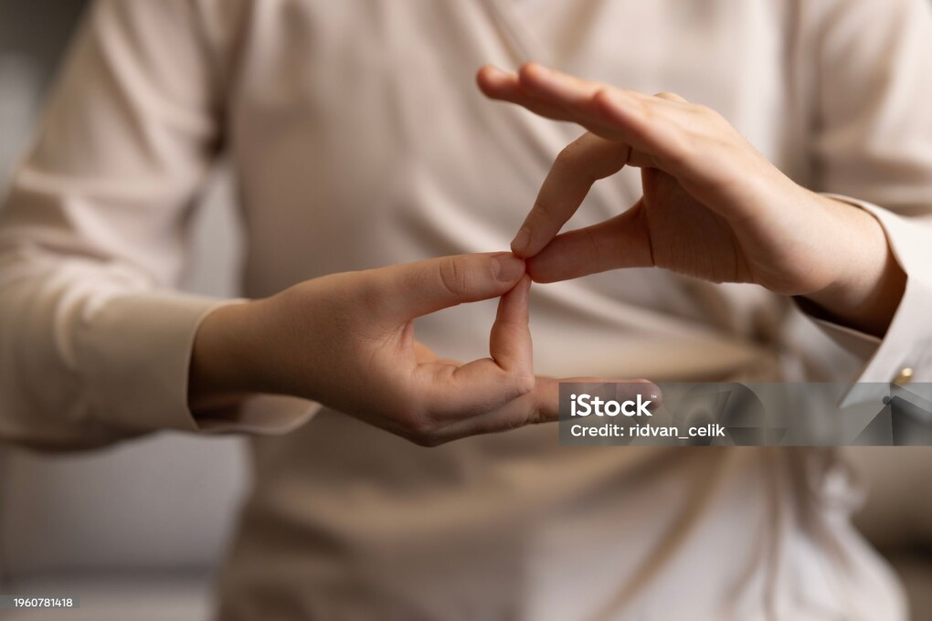 Woman using sign language