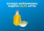 Өсімдік майларының өндірісі 23,9% артты