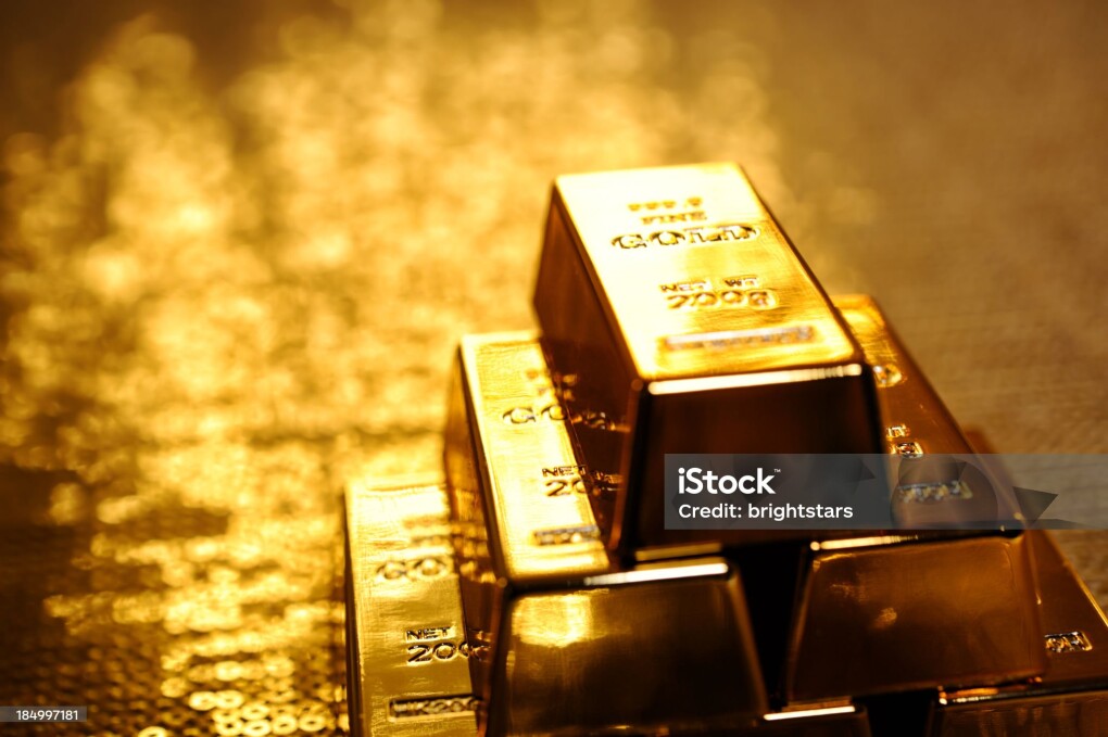 Stack of gold bars.