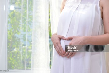 Women are pregnant happy when thinking about the upcoming baby.