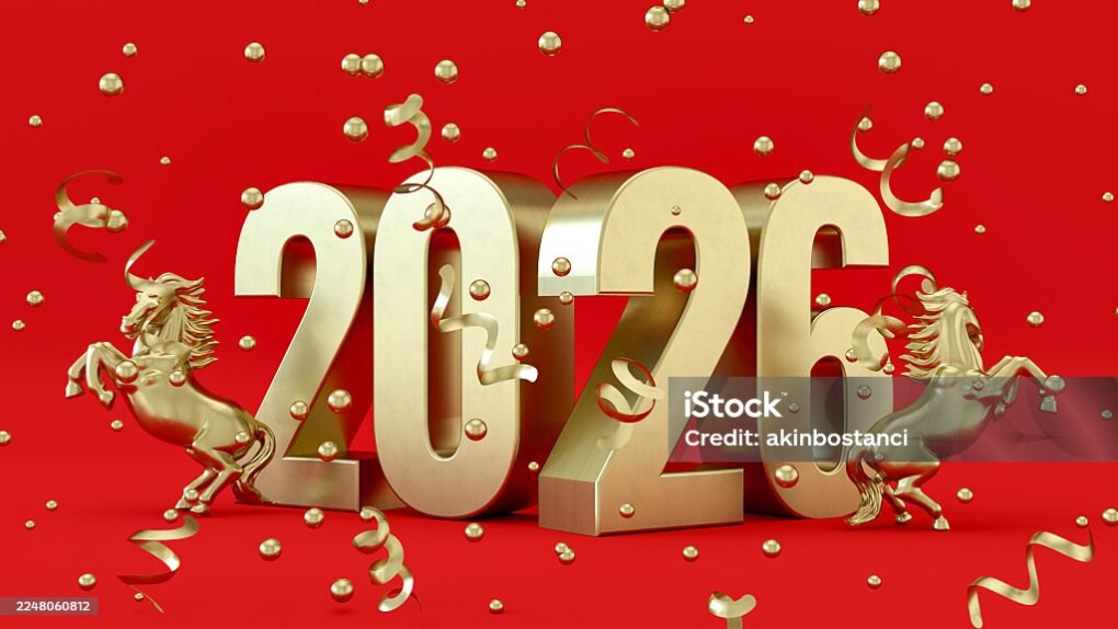 Chinese New Year 2026, Year of the Horse. Digitally generated image. 3d render.
