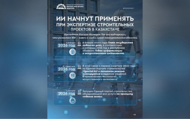 ИИ начнут применять при экспертизе строительных проектов в Казахстане