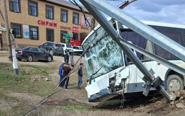 Авария в Теректинском районе: столкнулись пассажирский и школьный автобусы