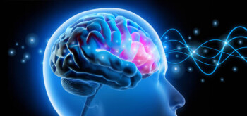 Male head with brain activity - Brain waves - X ray 3D illustration