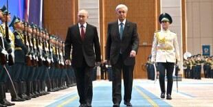 Во Дворце Независимости состоялась торжественная церемония встречи Президента Российской Федерации