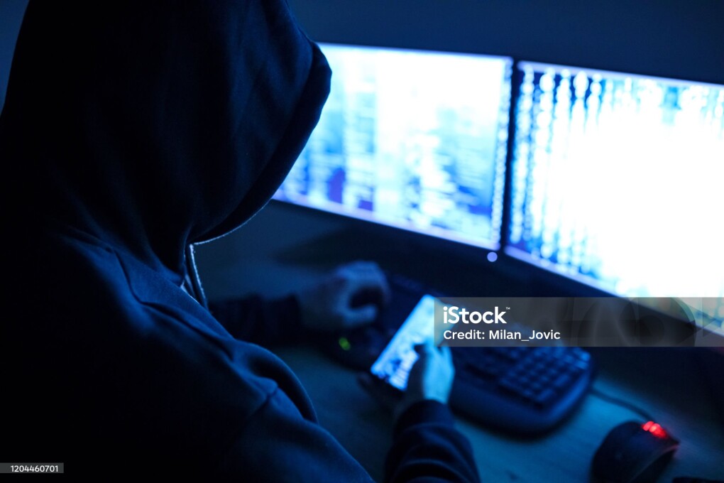 Hacker attacking internet