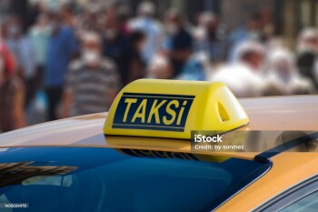 commercial taxi sign in turkey