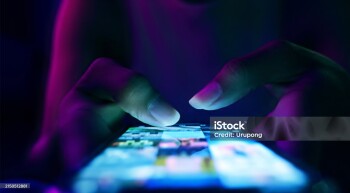 businesswoman using smart phone ,Social, media, Marketing concept
