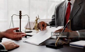 The boss is pointing in the face at the helper who misbehaved in business or legal matters in law firm office. Legal law, advice deal justice and law concept.