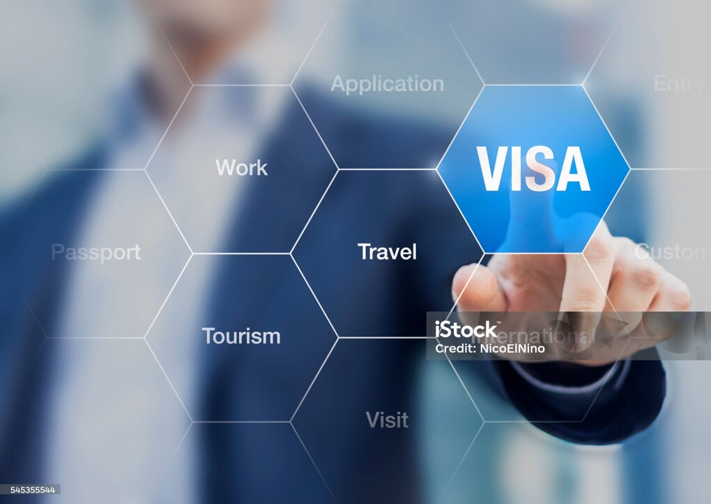 Concept about visa for traveling or working abroad