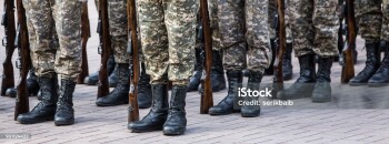 marching army of soldiers