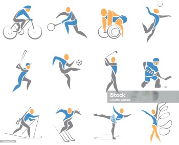 A set of pictograms for sports. Stylized images isolated on a white background for your projects. EPS 10 vector.