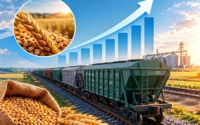 За 9 месяцев 2026 года железнодорожные перевозки зерна выросли на 12%